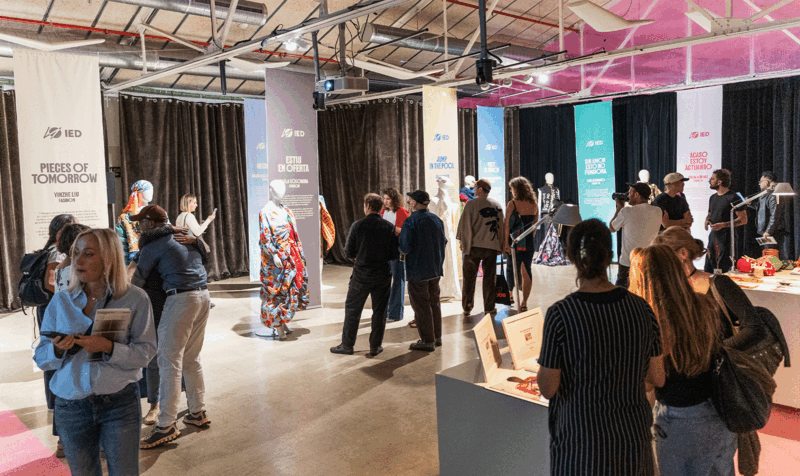 People at a fashion exhibition and design fashion films